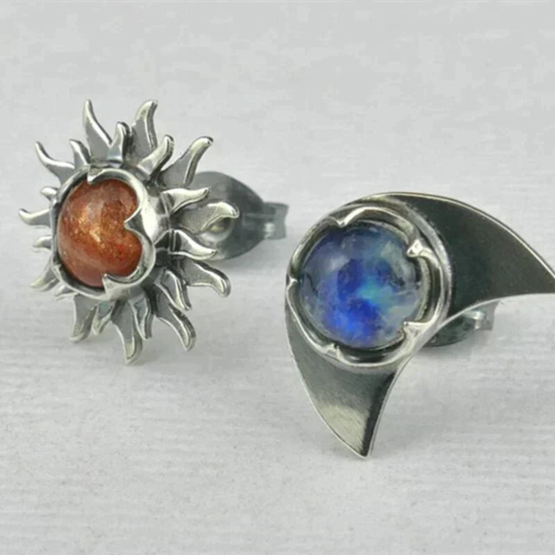 Boucles d'oreilles Soleil Lune