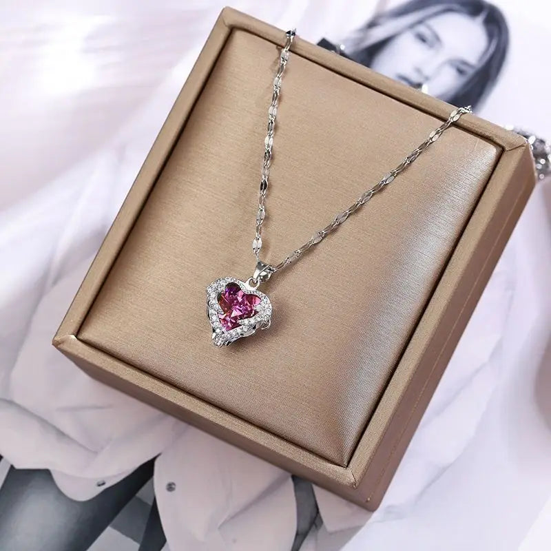 Collier cœur de l'océan avec cristal