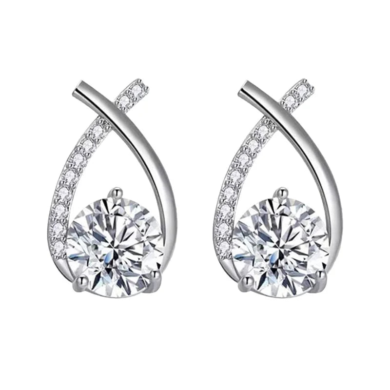 Boucles d'oreilles croix cristal avec zircon