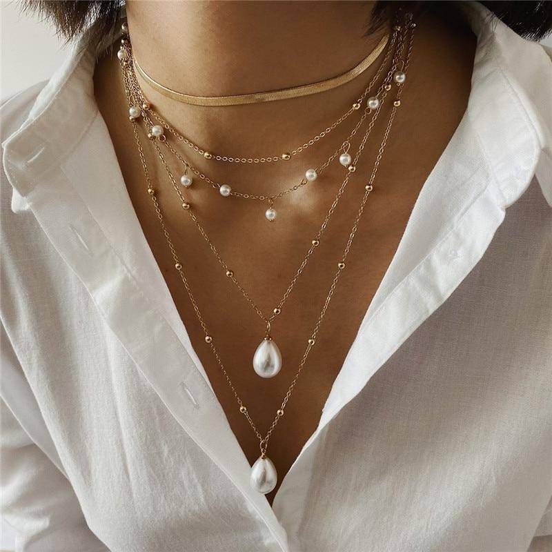 Collier de perles superposées Amelie