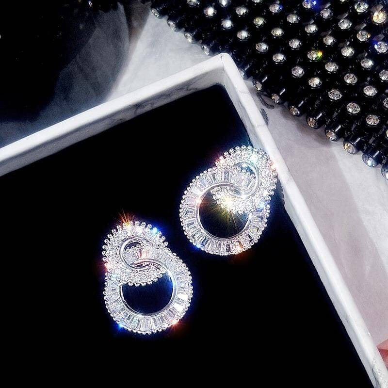 Boucles d'oreilles cercles entrelacés Elise