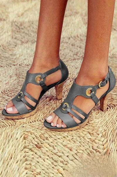 Mariana – Sandales à talon creux et multiples lanières pour femme