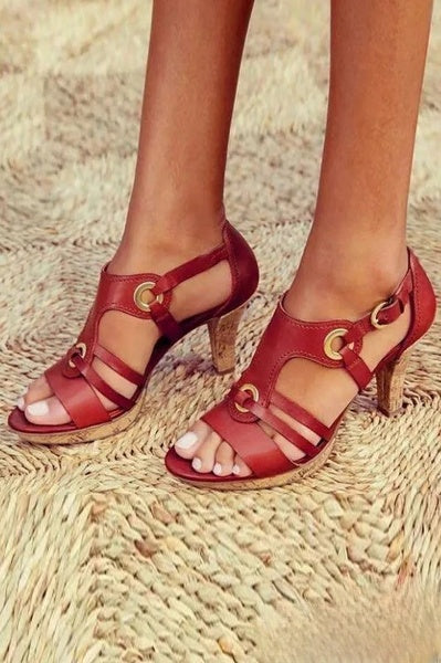 Mariana – Sandales à talon creux et multiples lanières pour femme