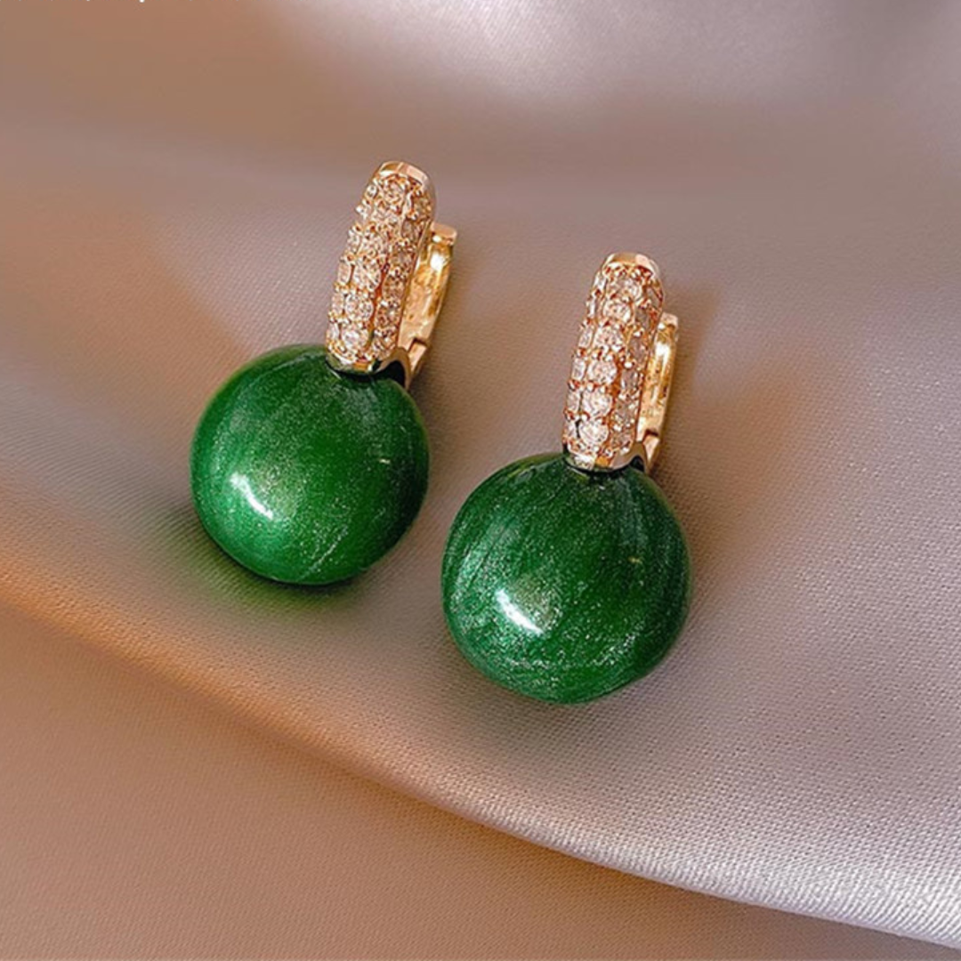 Boucles d'oreilles plaqué or 18 Carats édition spéciale avec pierre naturelle