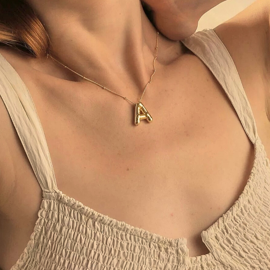 Collier personnalisé initiale avec bulles