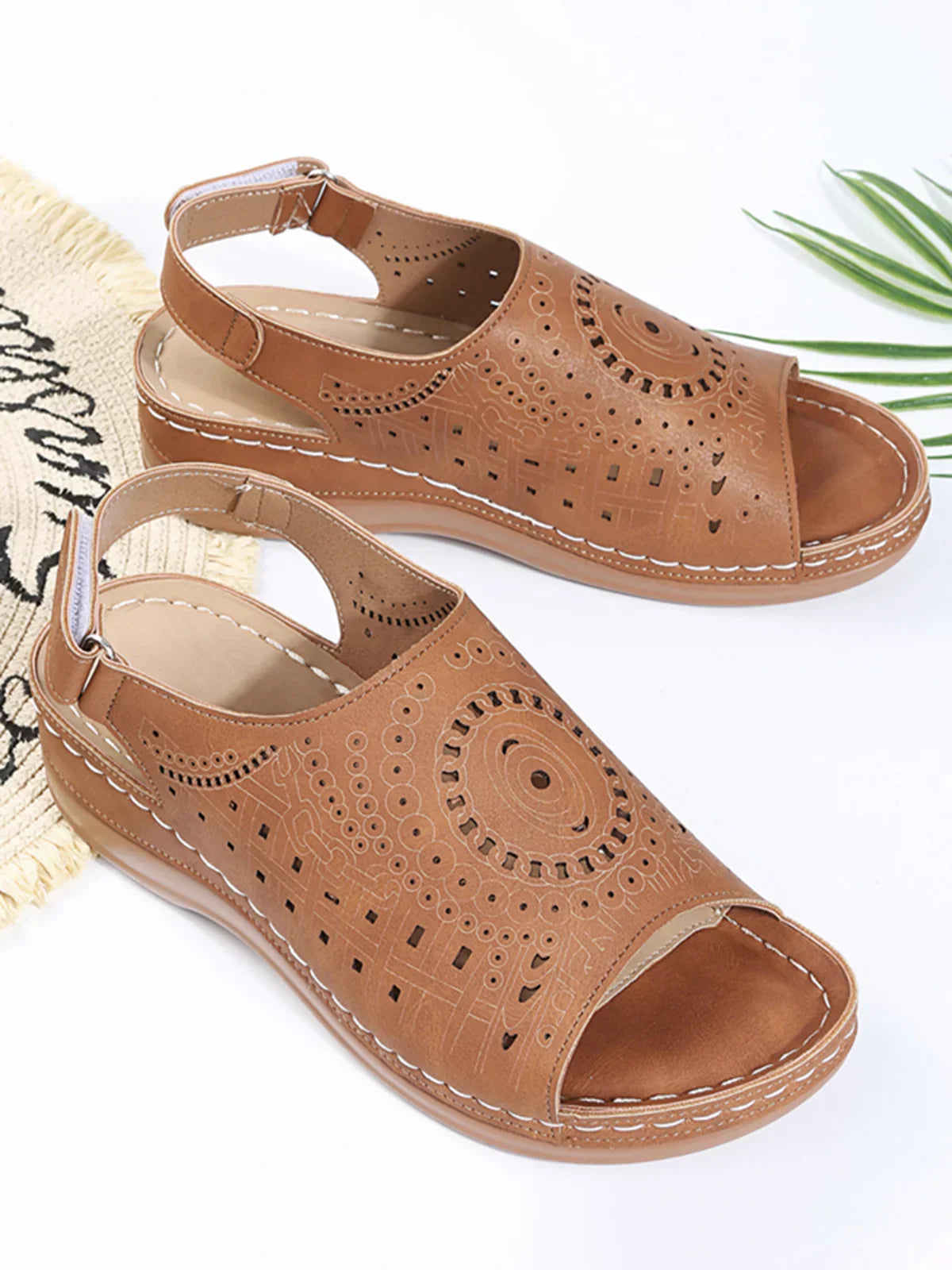 Laura – Sandales vintage avec imprimé ethnique pour femme