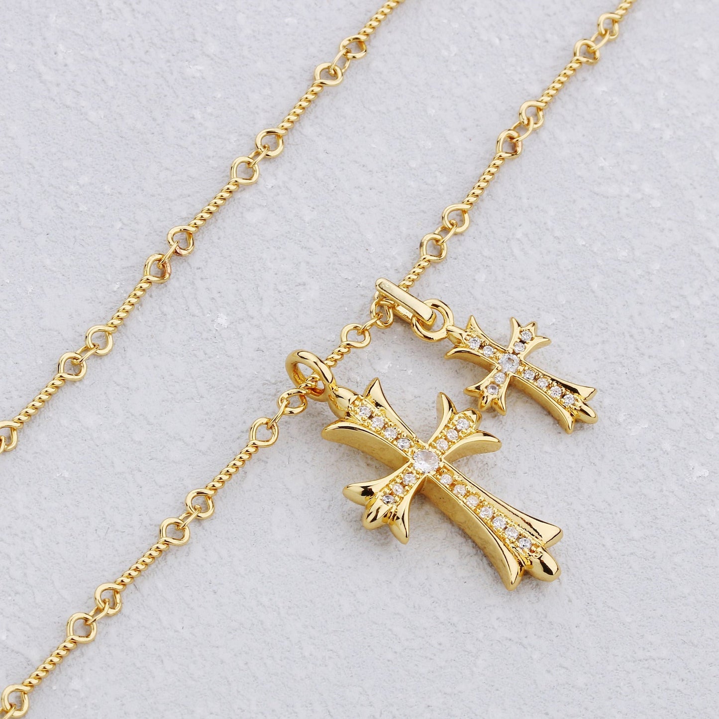 Collier double croix Vivori