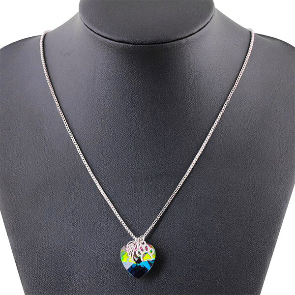 Collier Commémoratif Arc-en-Ciel avec Pendentif Cœur