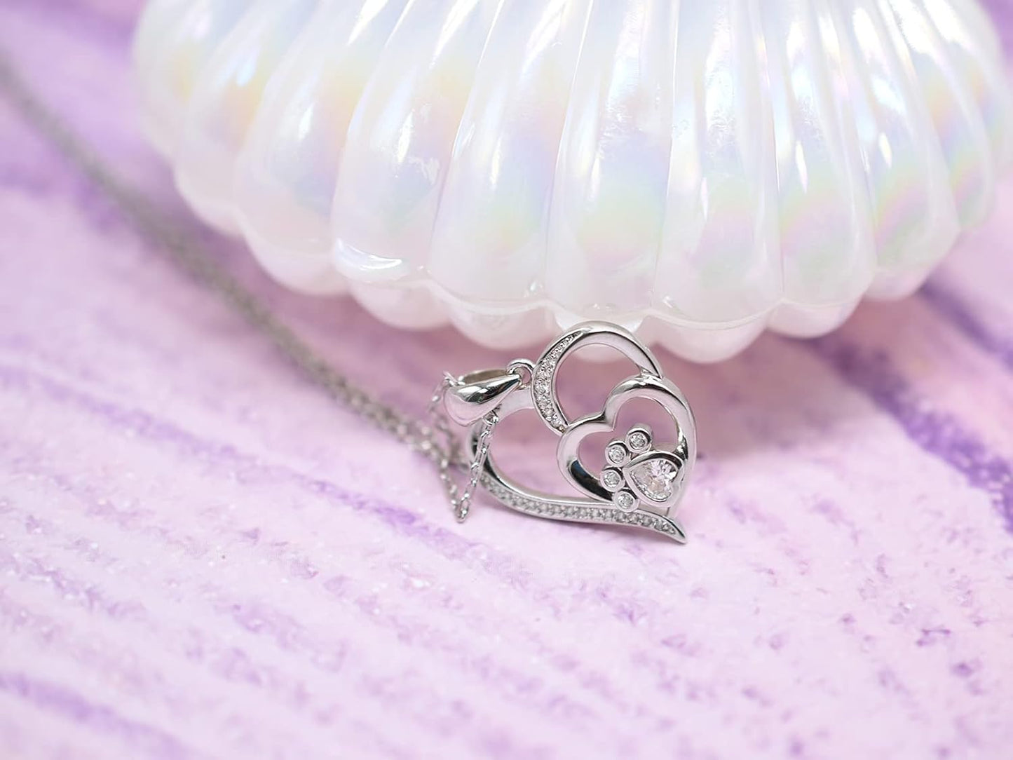 Collier Patte et Cœur en Argent Sterling avec Zircone