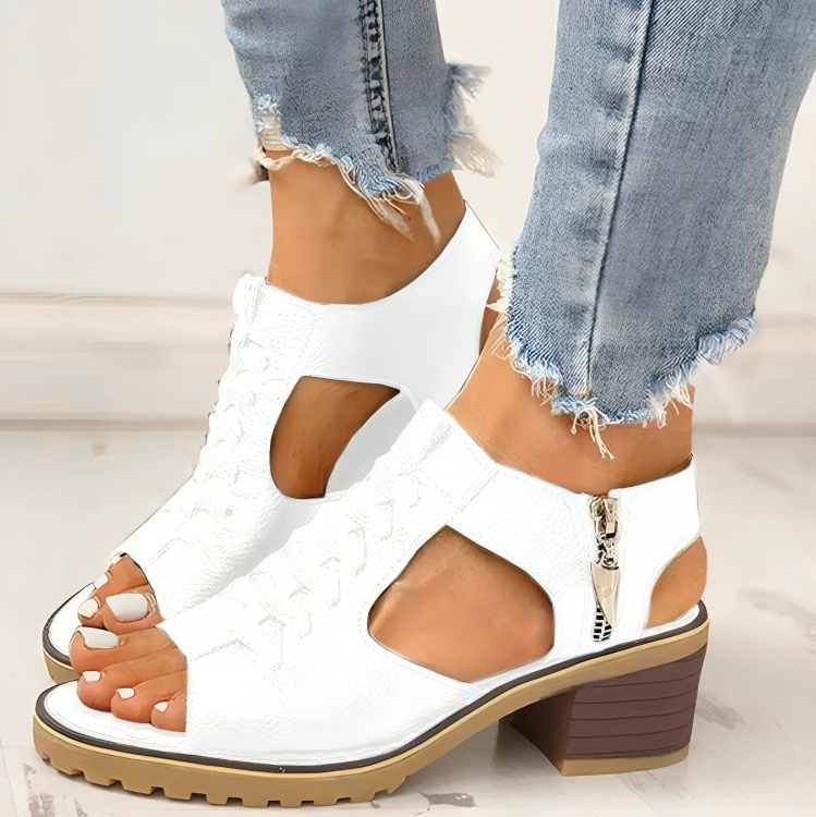 Chloe – Sandales avec fermeture éclair et design urbain pour femme