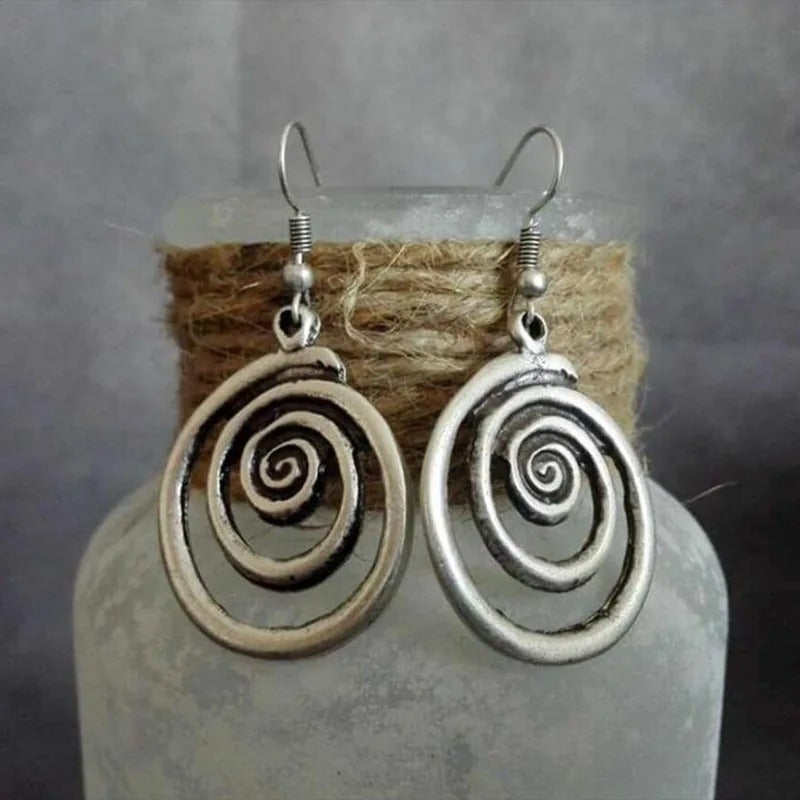 Boucles d'oreilles spirales vintage en argent 925