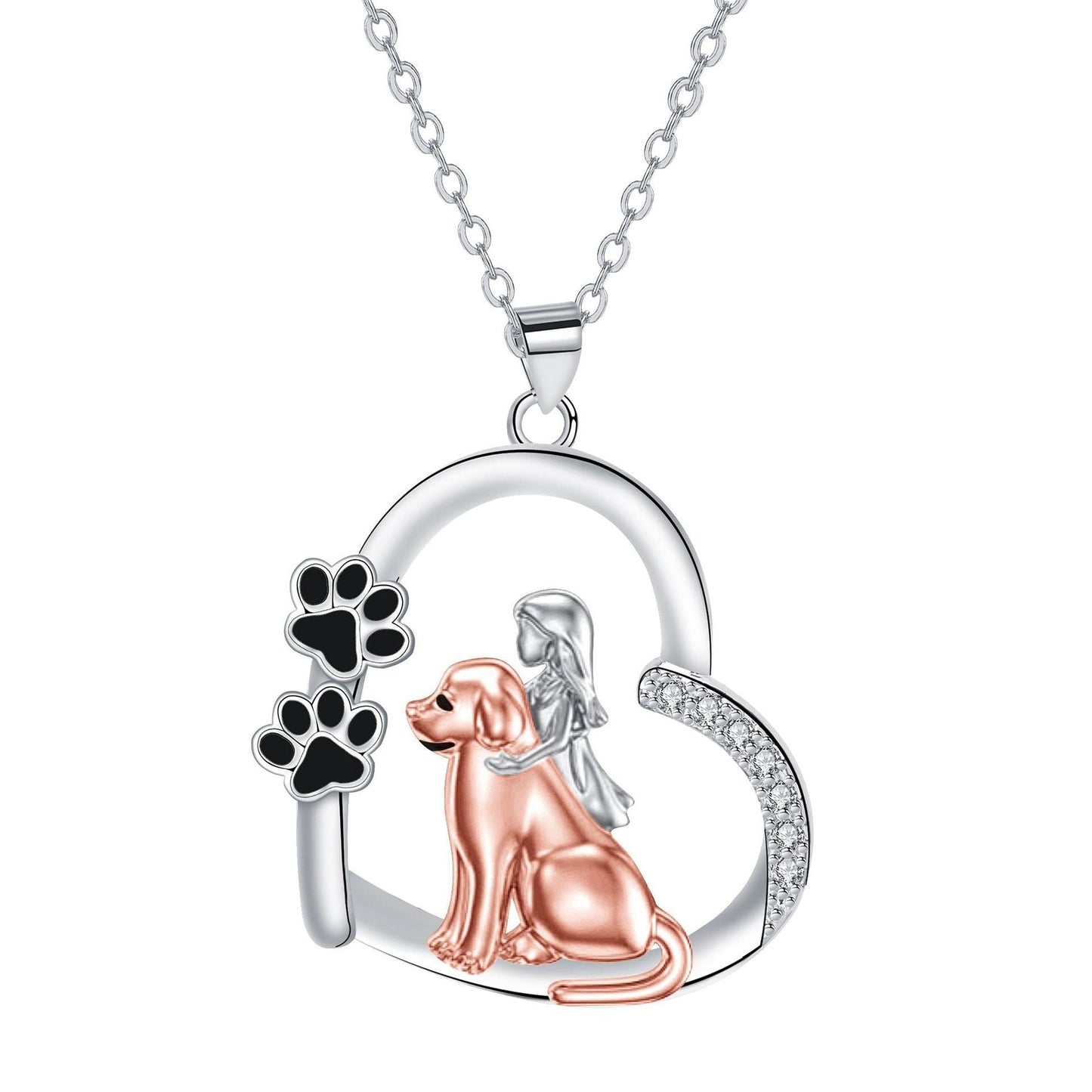 Collier Cœur Chien Et Fille