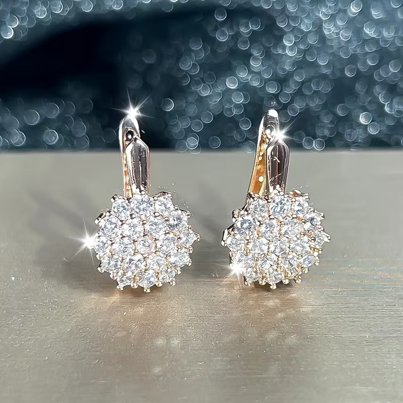 Boucles d'oreilles pendantes élégantes de luxe en zirconite