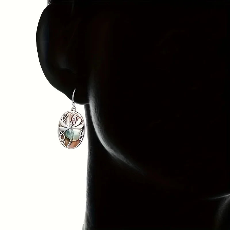 Boucles d'oreilles Libellule en Nacre – Symbole de Renouveau et de Grâce