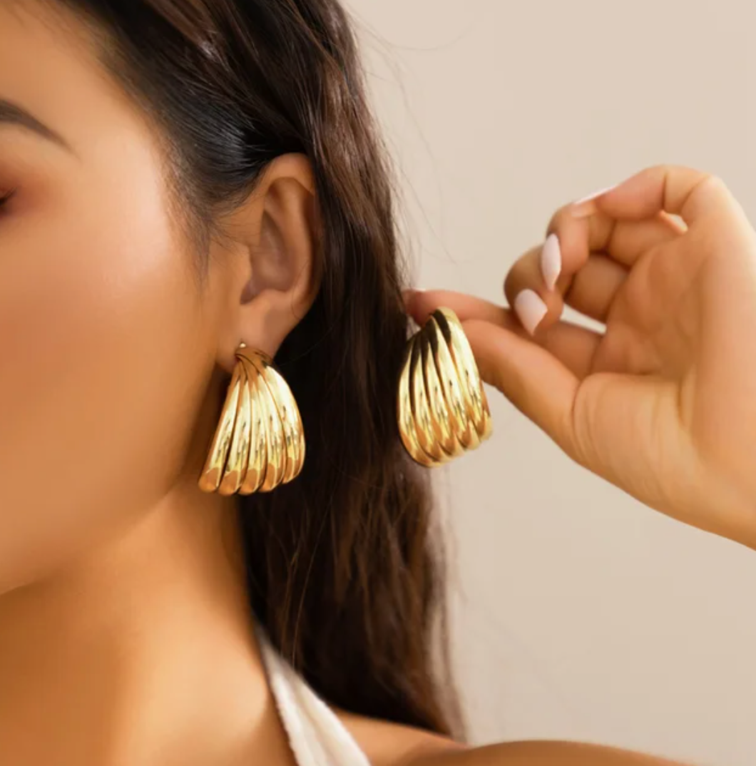 Boucles d'oreilles hamac en plaqué or 18 carats