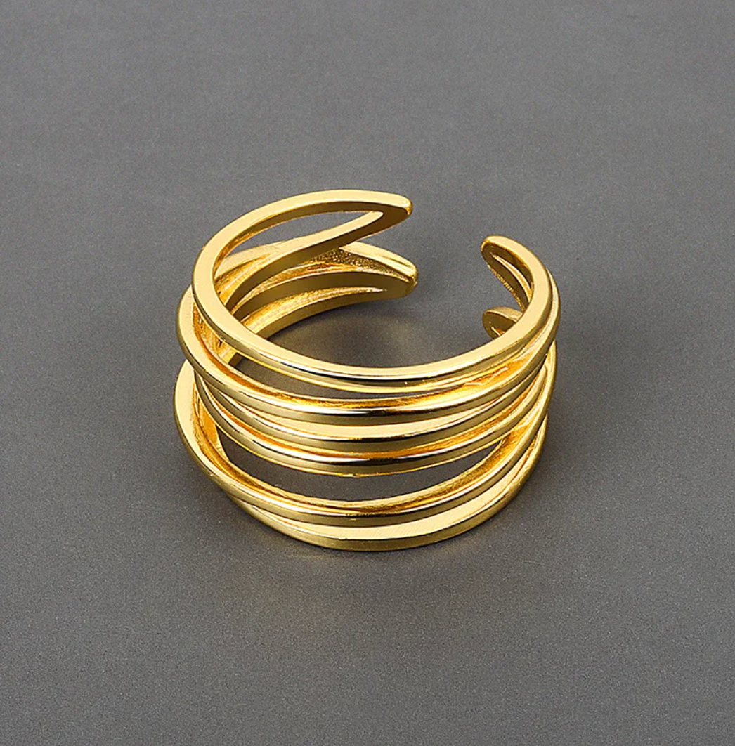 Bague plaqué or 18 carats Forêt