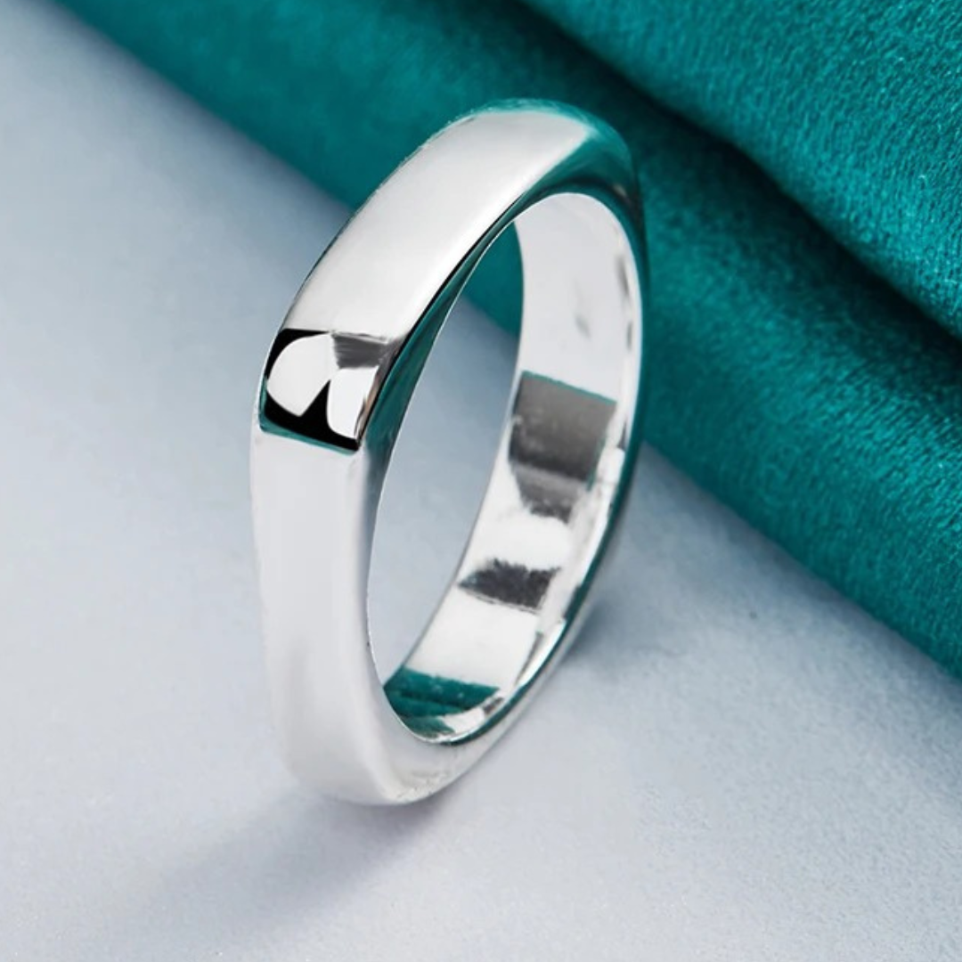 Bague carrée réglable en argent 925