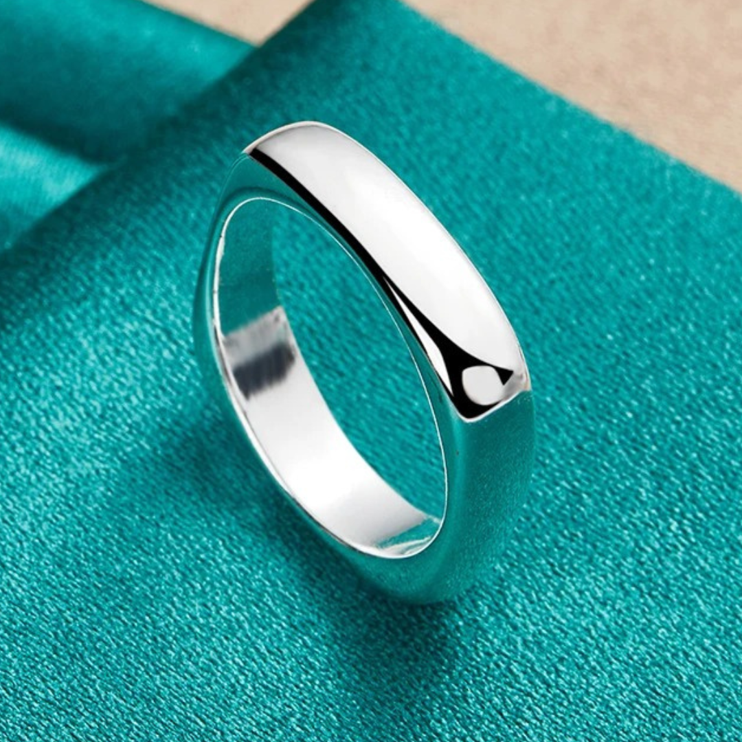 Bague carrée réglable en argent 925