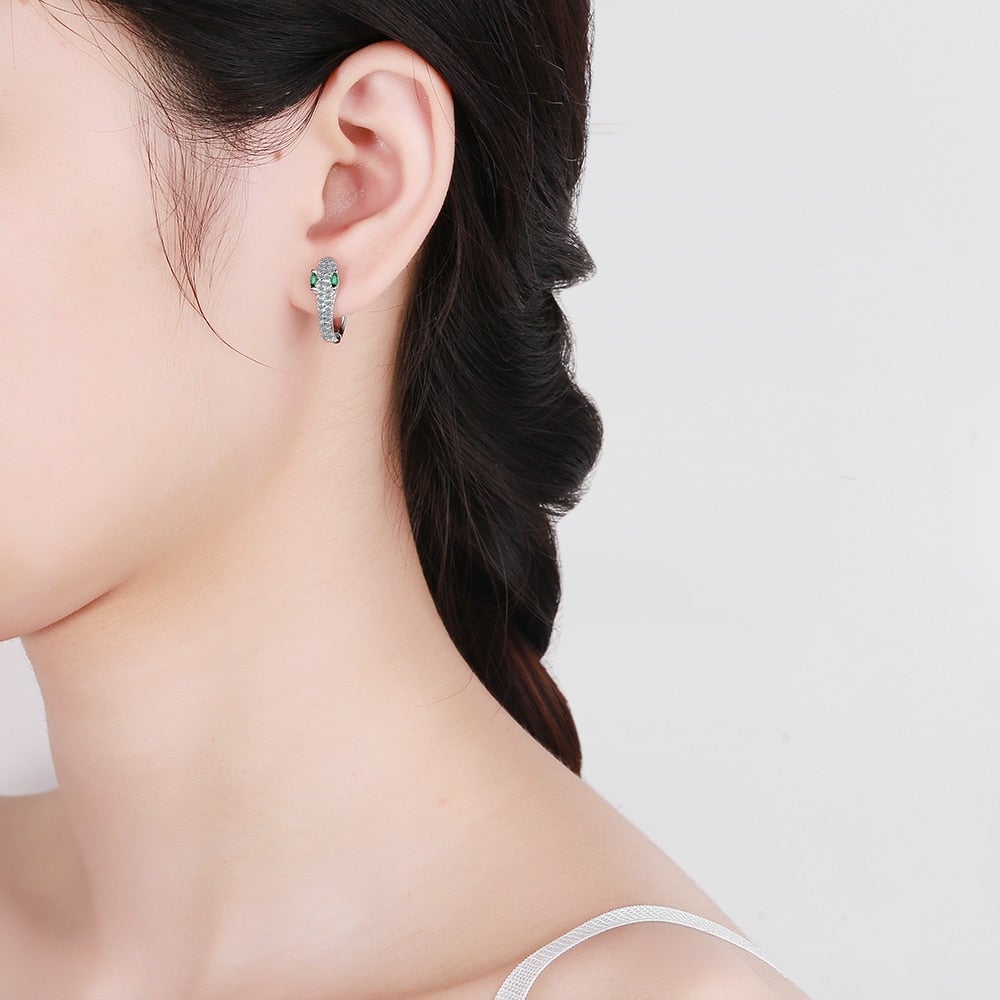 Boucles d'oreilles serpent en argent 925