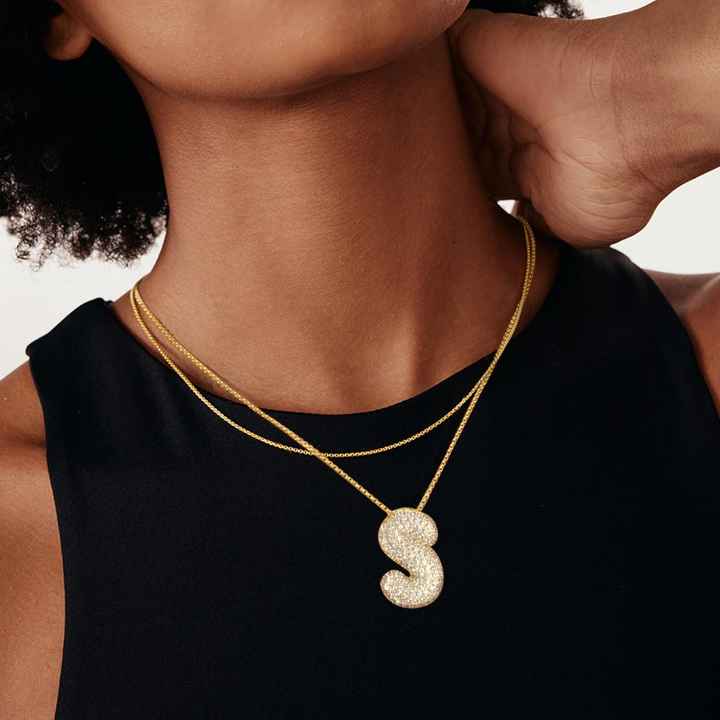 Collier initiale avec bulles Hailey