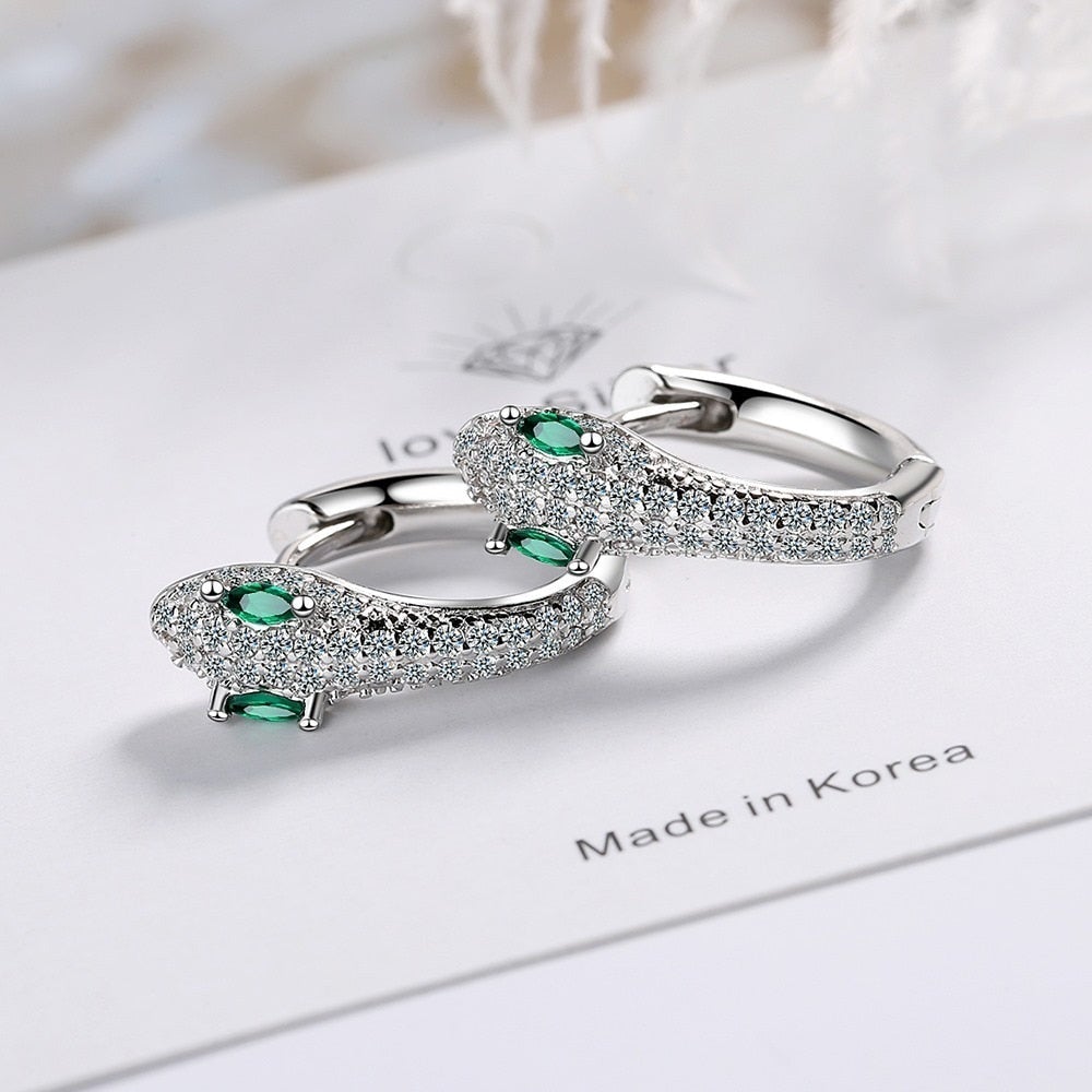 Boucles d'oreilles serpent en argent 925