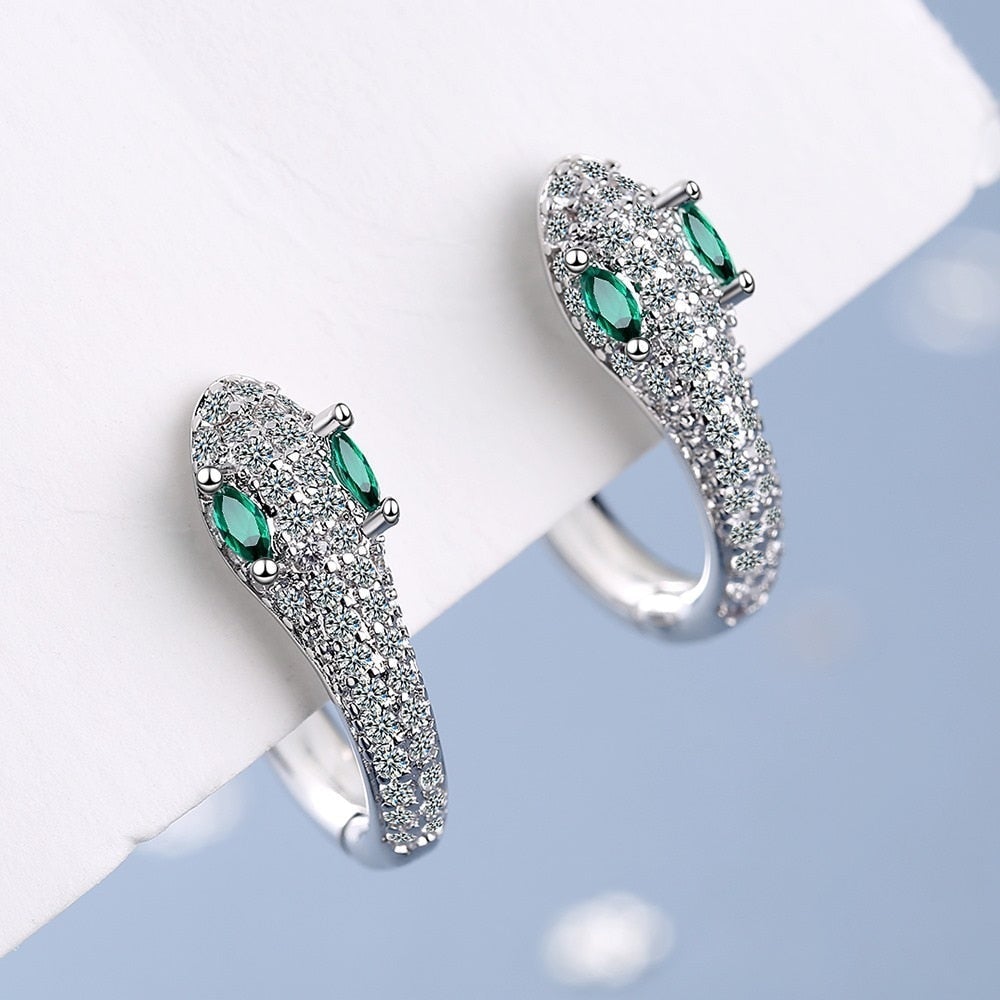 Boucles d'oreilles serpent en argent 925