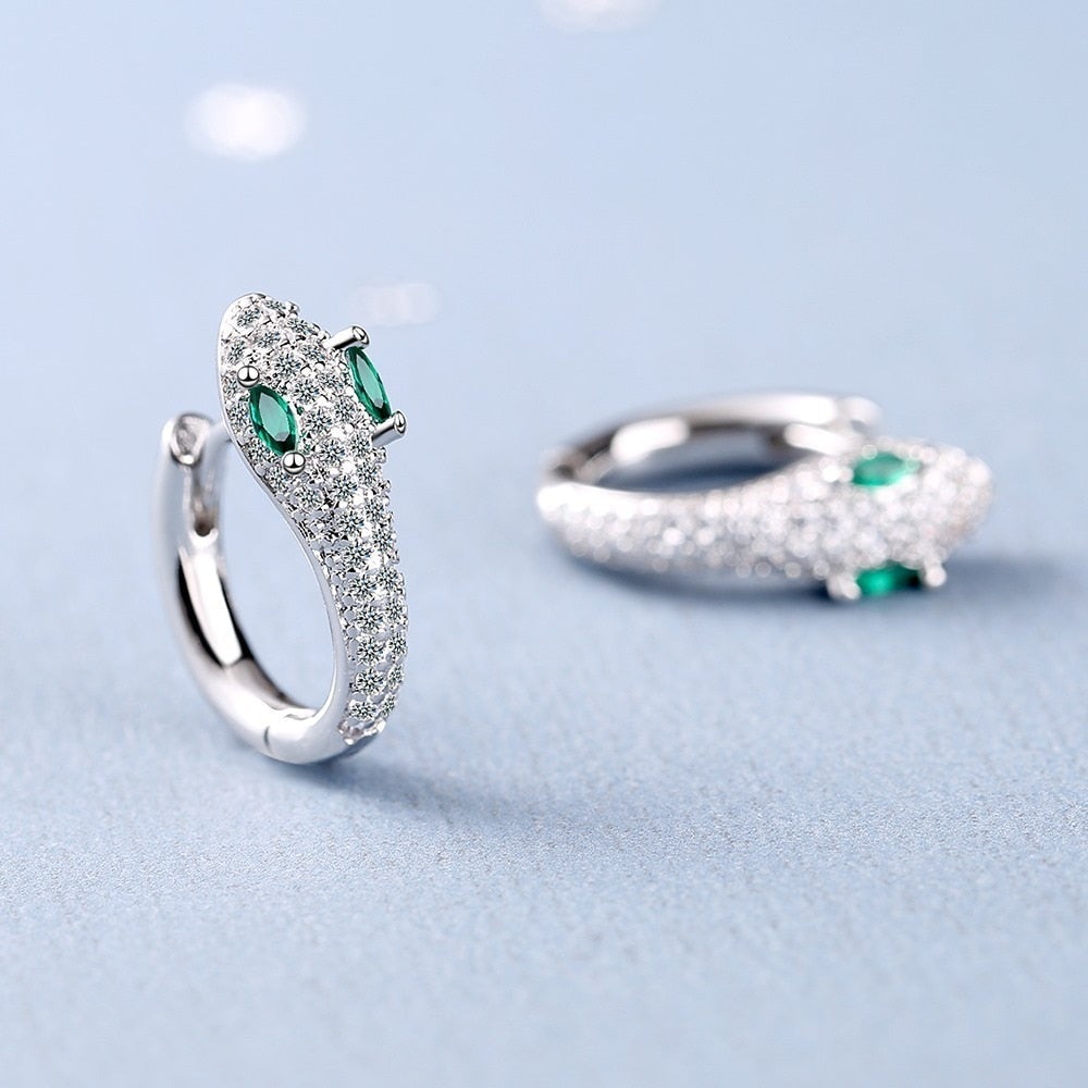 Boucles d'oreilles serpent en argent 925