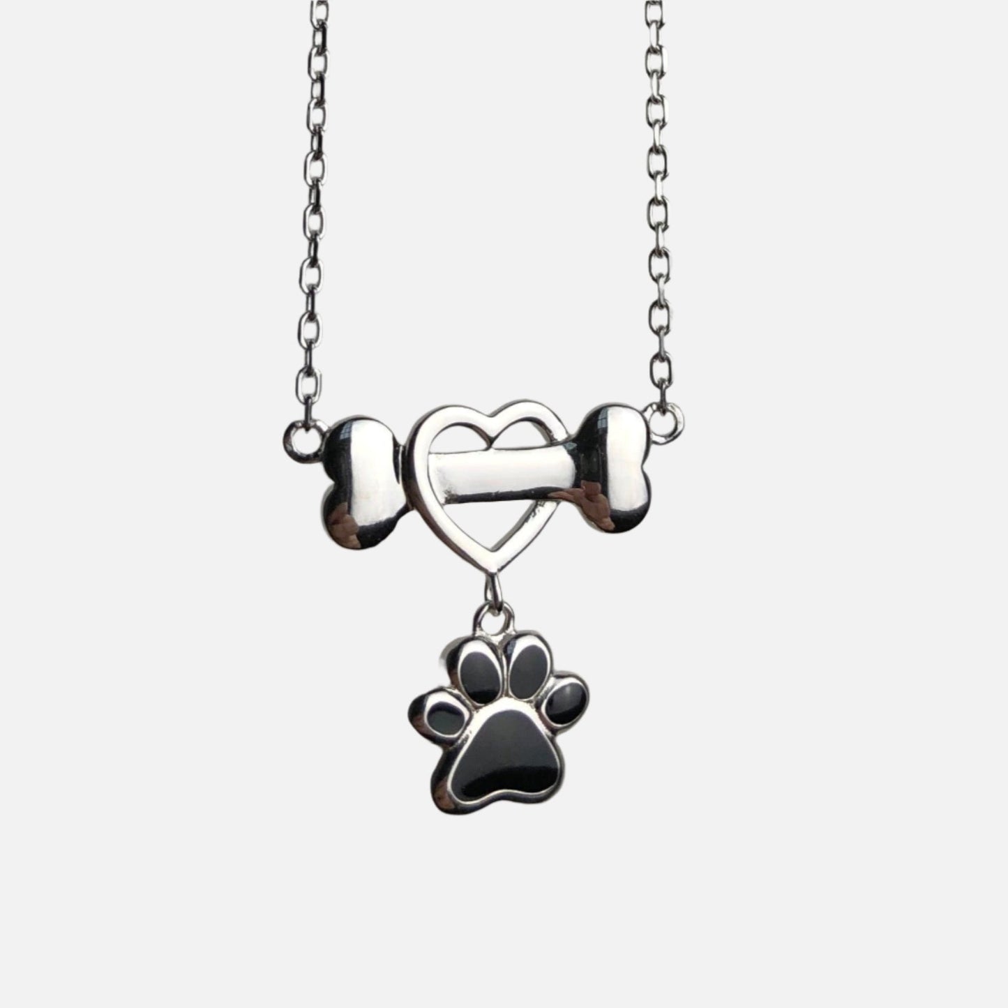 Collier Patte de Chien Délicat en Acier Inoxydable