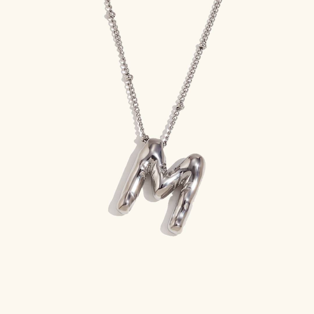 Collier personnalisé initiale avec bulles