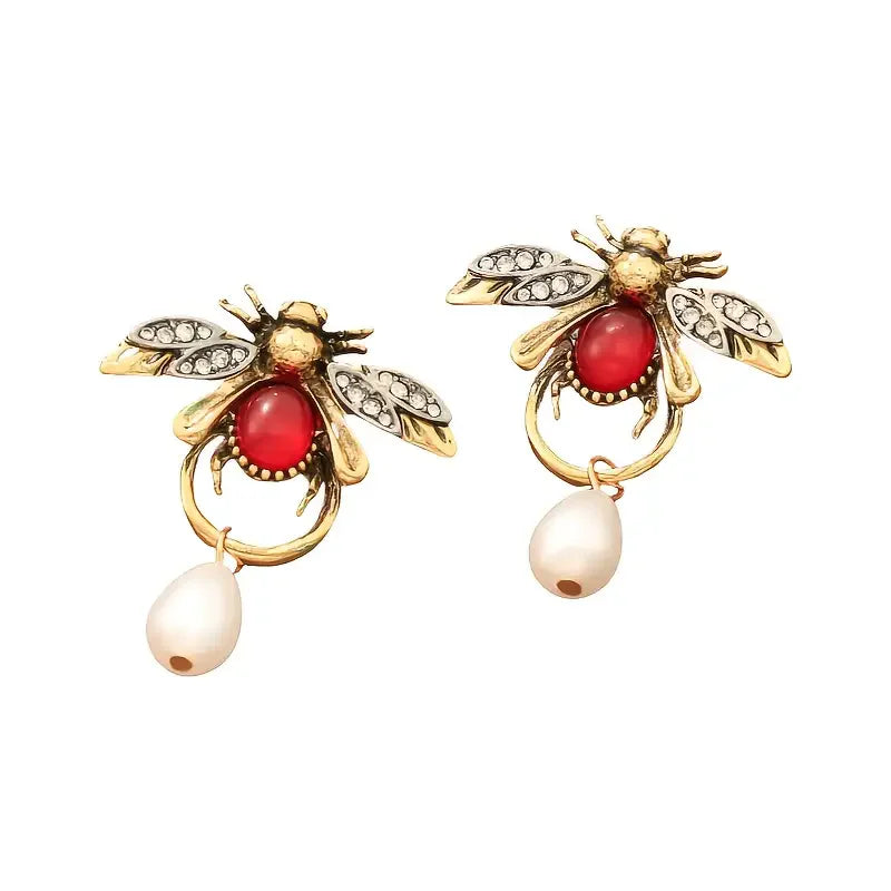 Boucles d'oreilles Tomettes Abeille Vintage
