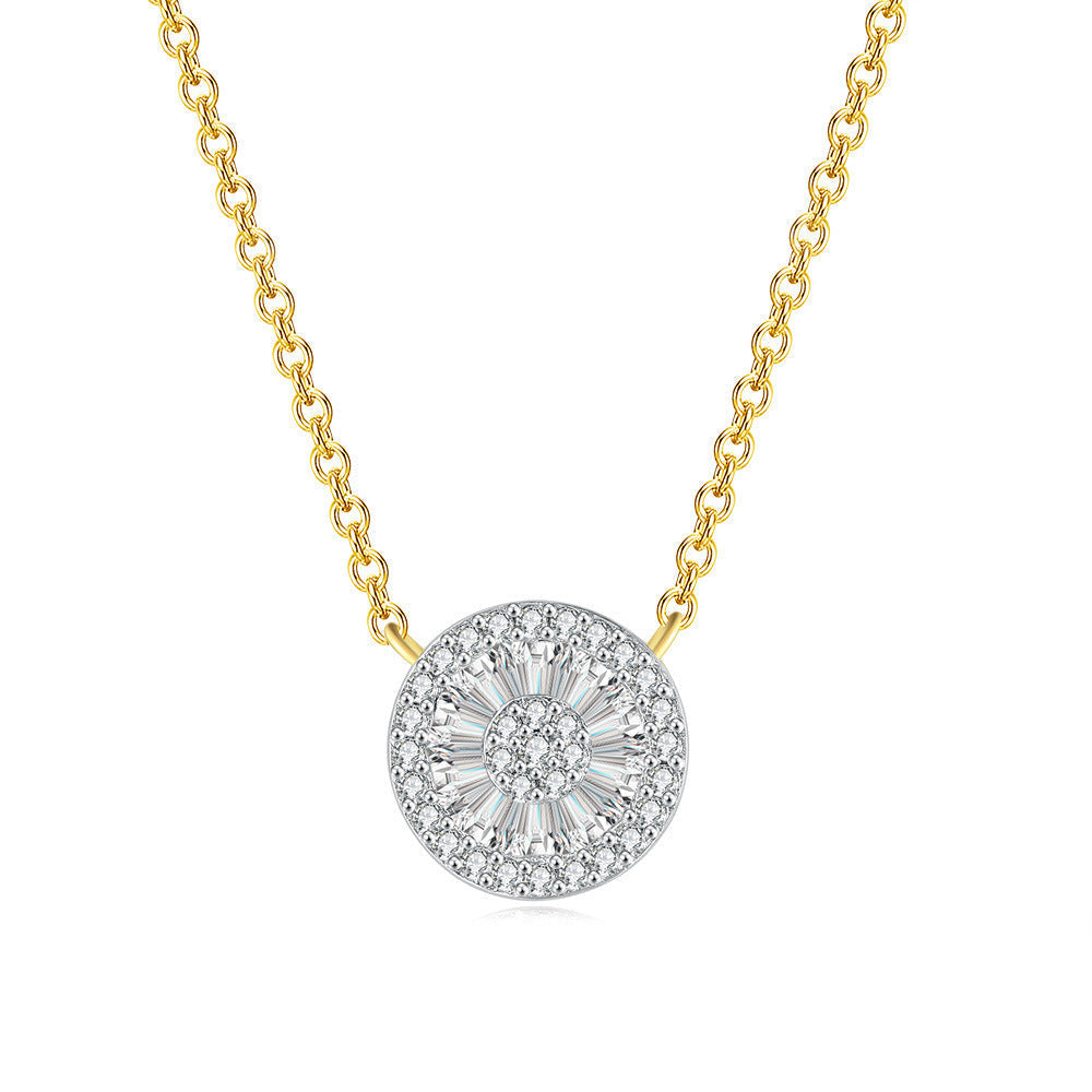 Collier doré cristal rond Anne-Marie