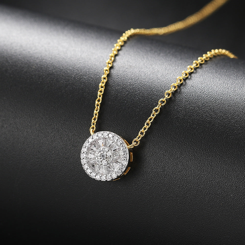 Collier doré cristal rond Anne-Marie