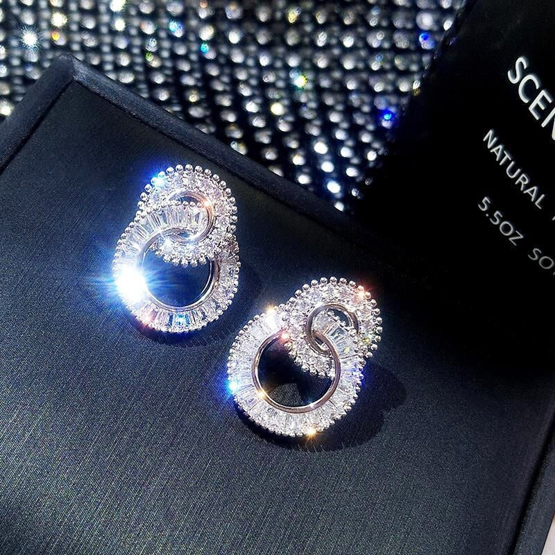 Boucles d'oreilles cercles entrelacés Elise