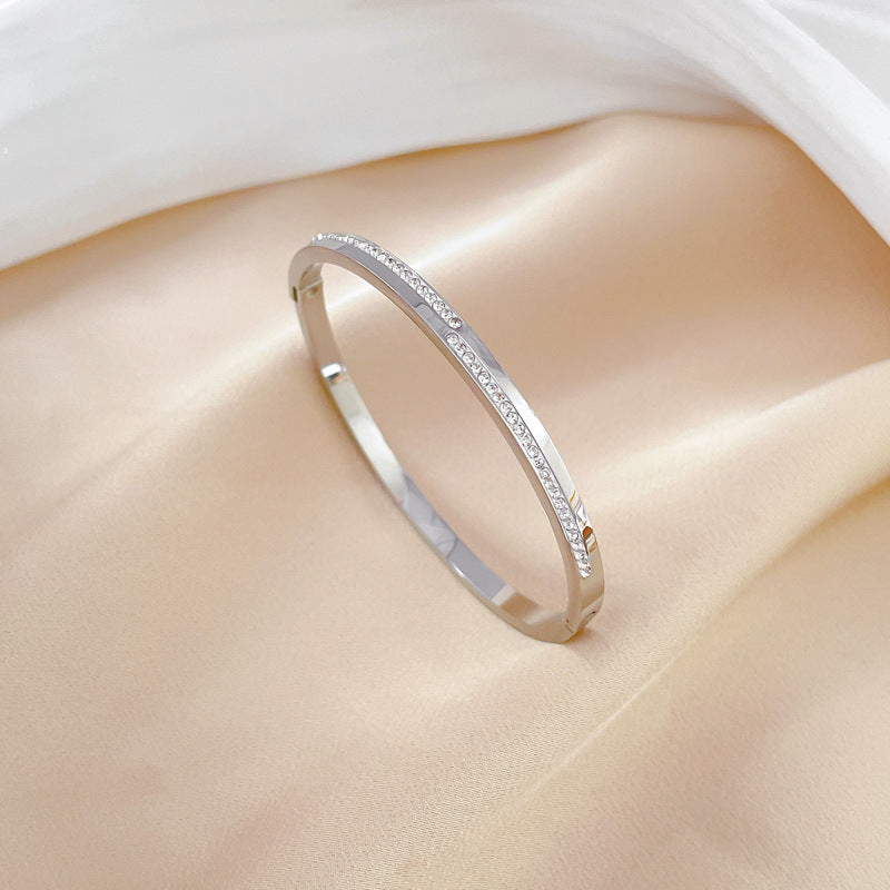 Bracelet rigide cristal doré Aera