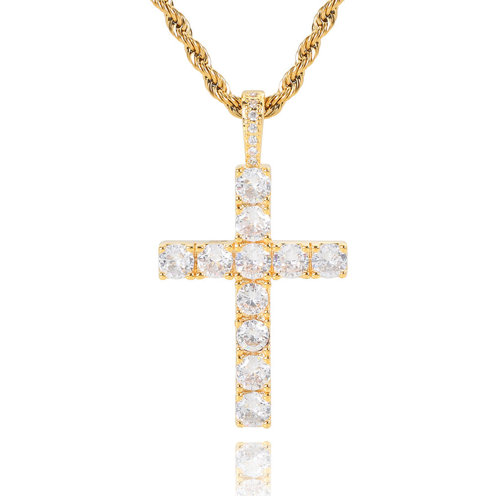Collier Croix | Or Blanc