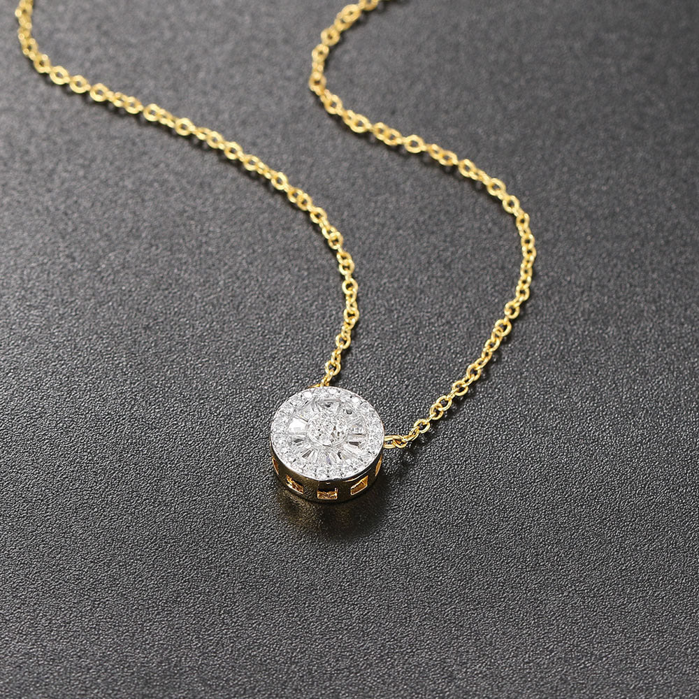 Collier doré cristal rond Anne-Marie