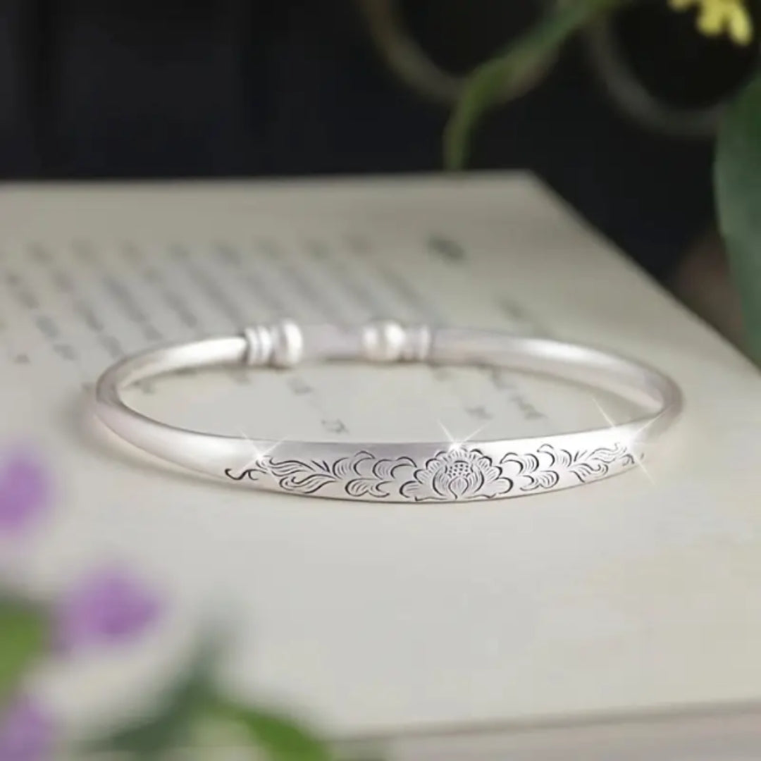 Bracelet Piste de Fleurs en Argent
