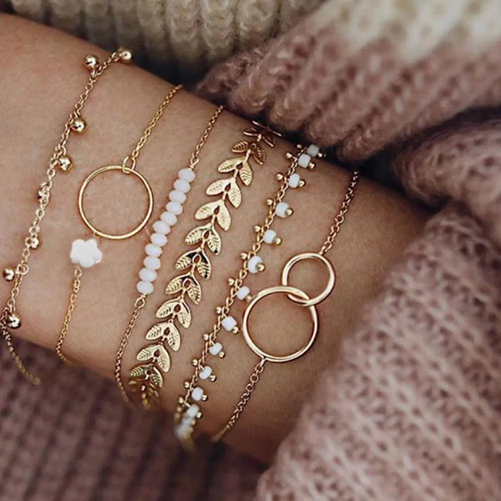 Pack de bracelets boho en or