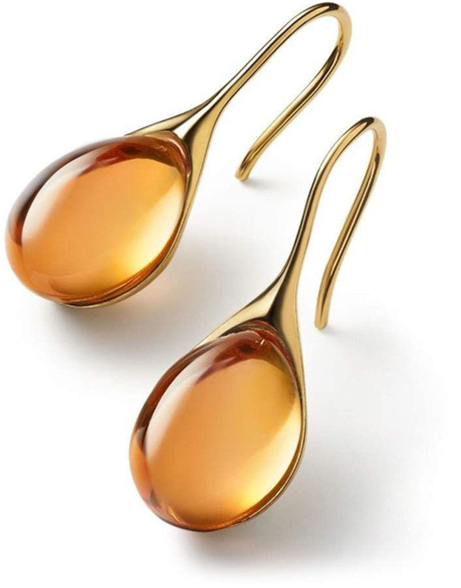 Boucles d'Oreilles Goutte Cristal en Or et Argent