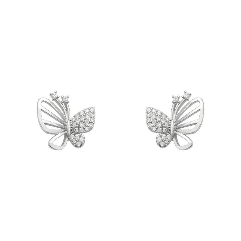 Boucles d'oreilles Fines Papillon Zircon Élégantes
