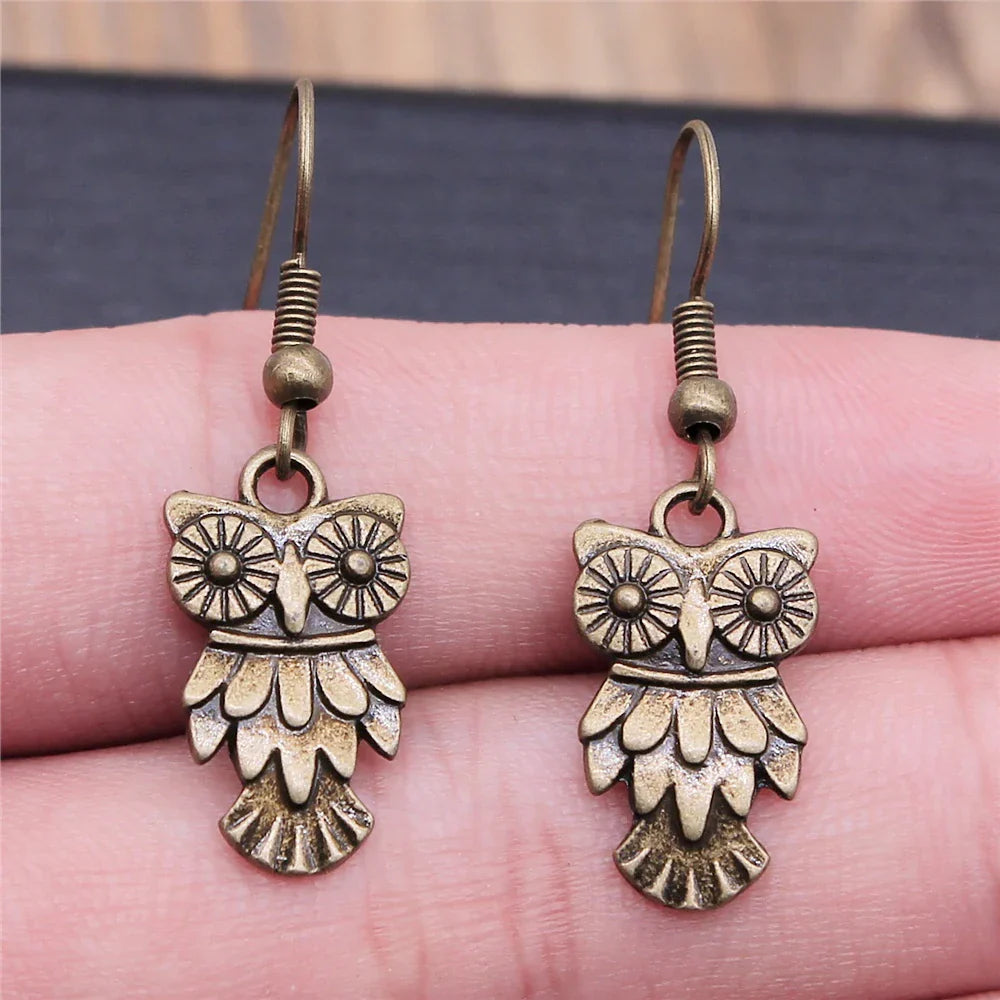 Boucles d'oreilles Tomettes Hibou Bohème Vintage