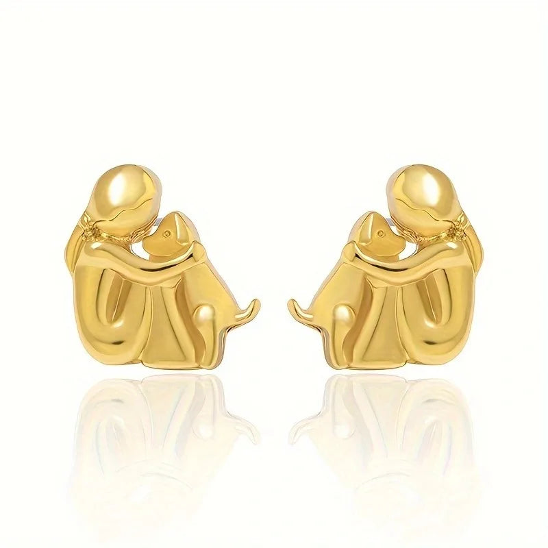 Boucles d'oreilles Câlin Bicolores Argent et Or