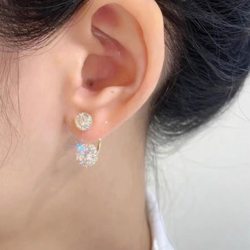 Boucles d'oreilles double termination avec zircones