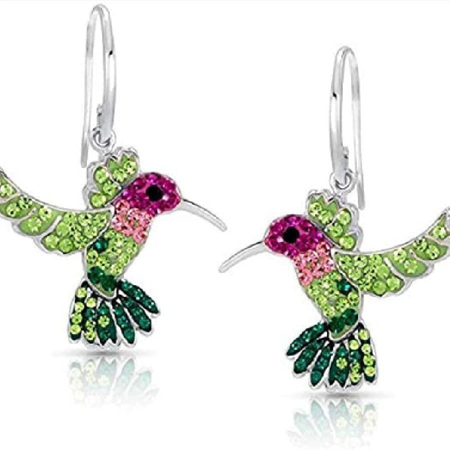 Boucles d'oreilles Colibri Coloré Étincelantes
