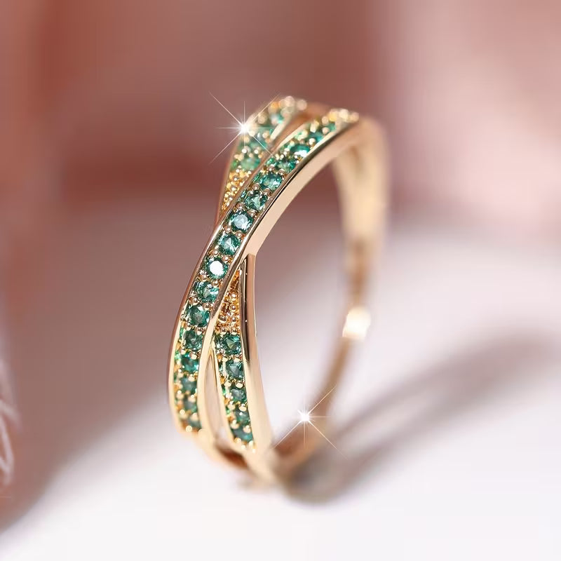 Bague Croix zirconium griffe rétro