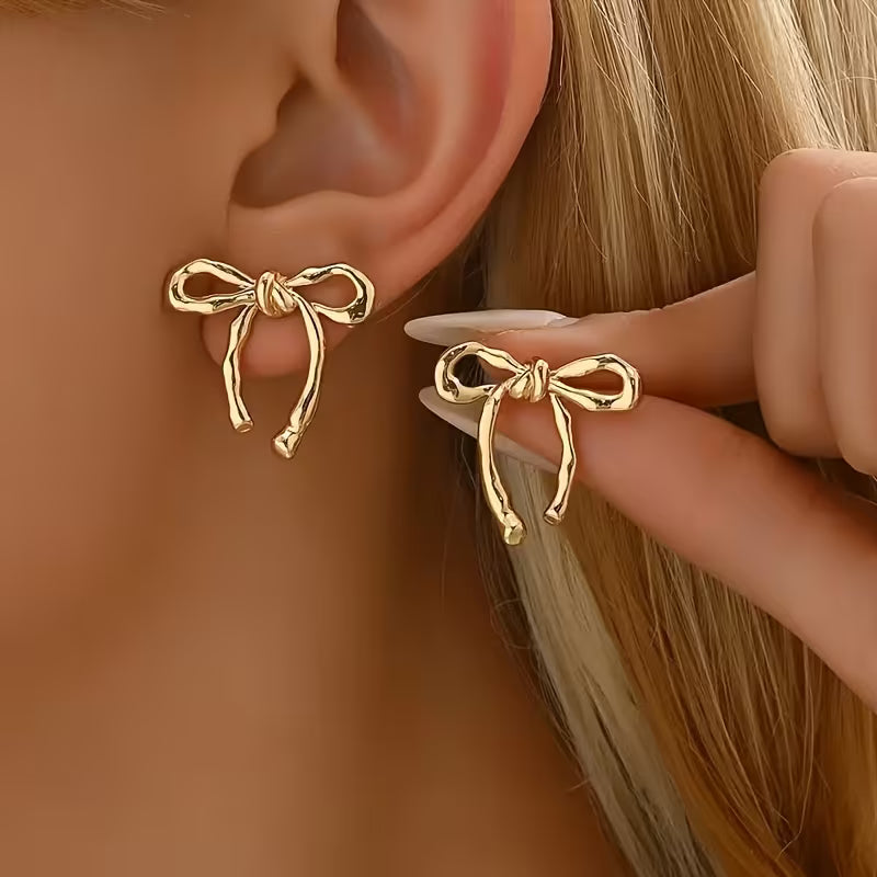 Boucles d'oreilles pendantes élégantes vintage en forme de nœud