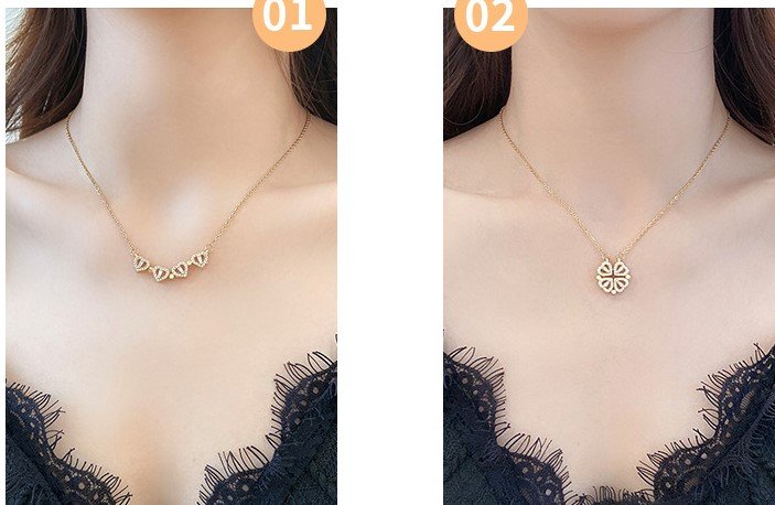 Collier Trèfle à Quatre Feuilles de l'Amour