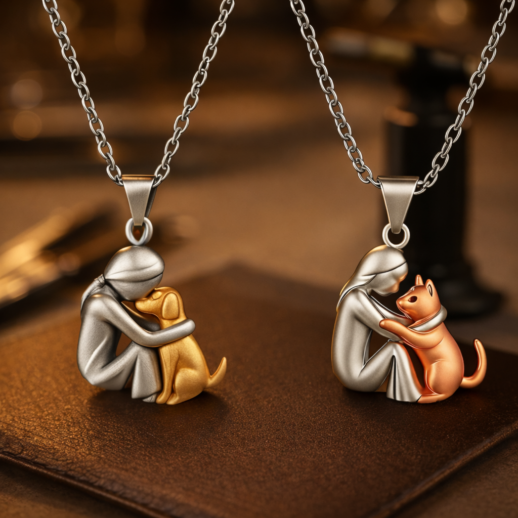 Collier Pendentif Câlin Chien et Chat - Offre à Durée Limitée ÉCONOMISEZ -20% SUPPLÉMENTAIRES