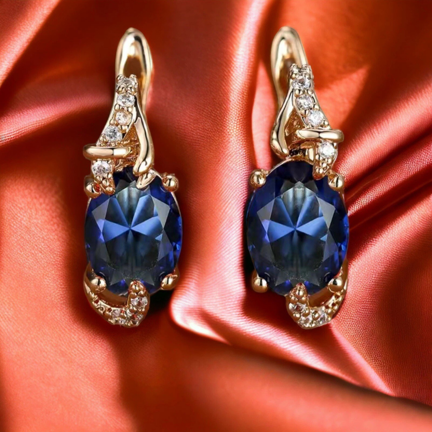Boucles d'oreilles gouttes Royal Midnight | Or
