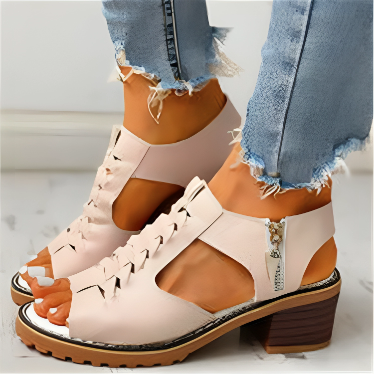 Chloe – Sandales avec fermeture éclair et design urbain pour femme